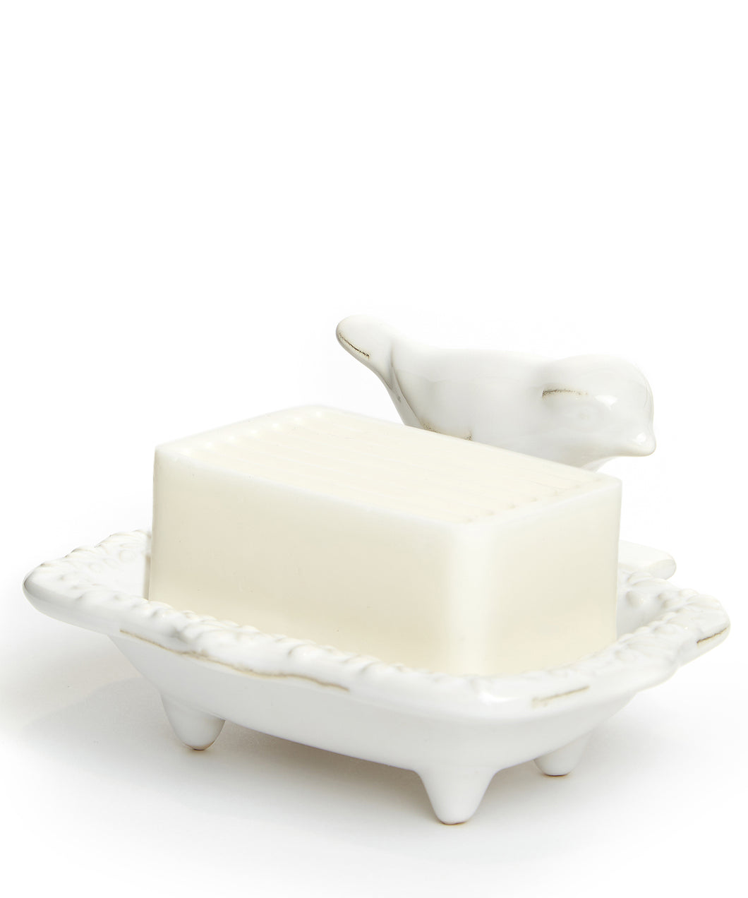 White Ceramic Bird Soap Dish
