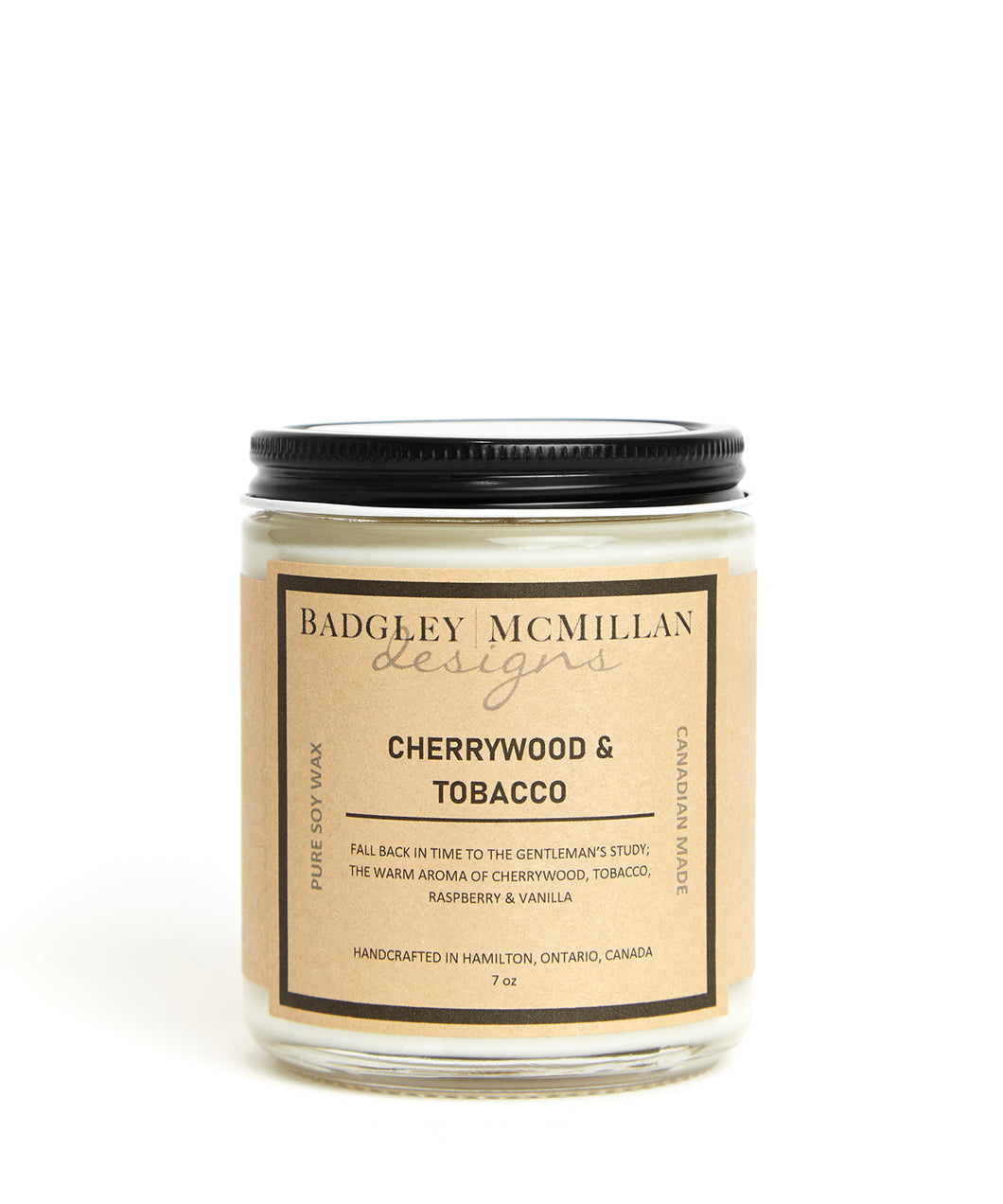 Cherrywood & Tobacco 7 oz Soy Jar Candle