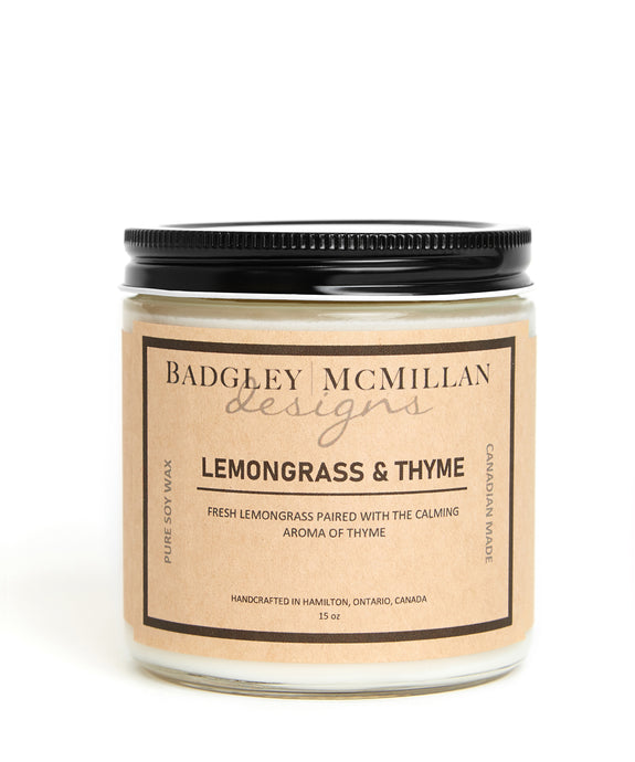 Lemongrass & Thyme 15 oz Soy Jar Candle