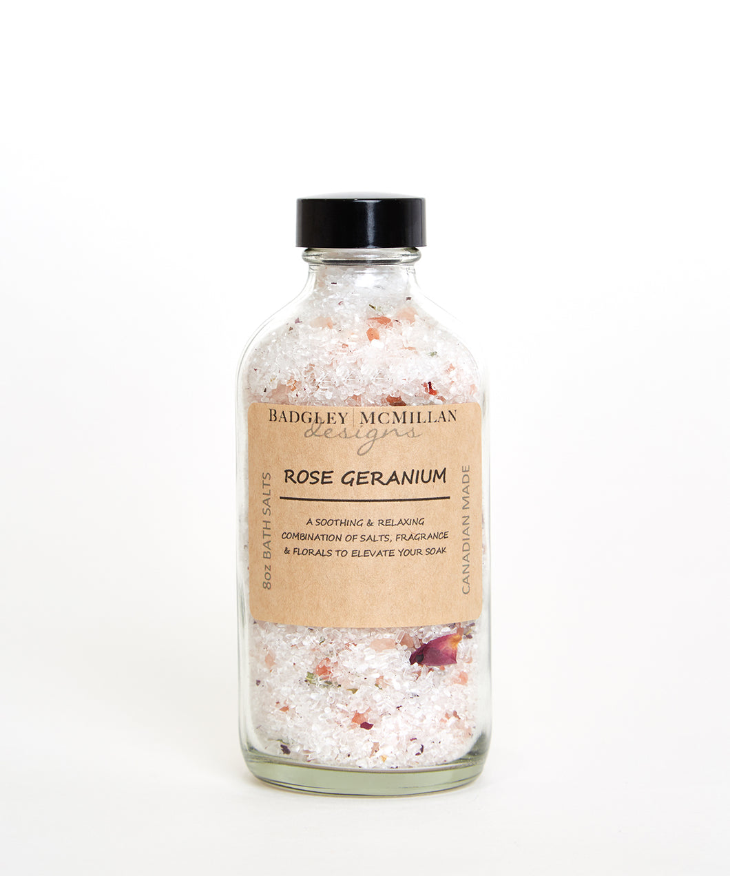 Rose Geranium 8 oz Jar Bath Salts