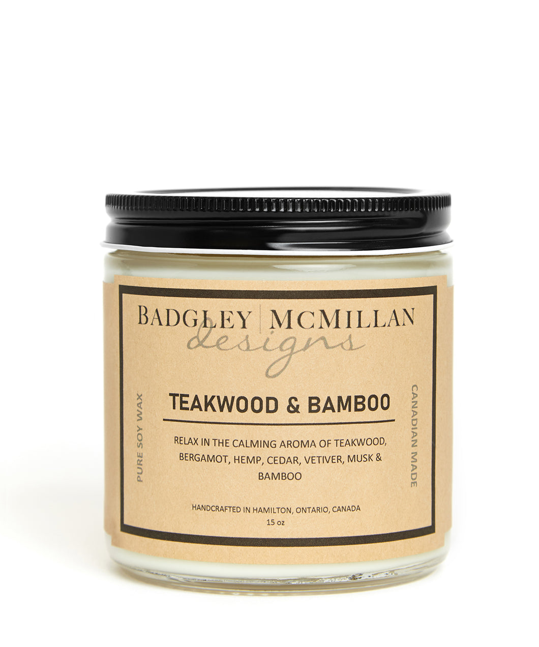 Teakwood & Bamboo 15 oz Soy Jar Candle